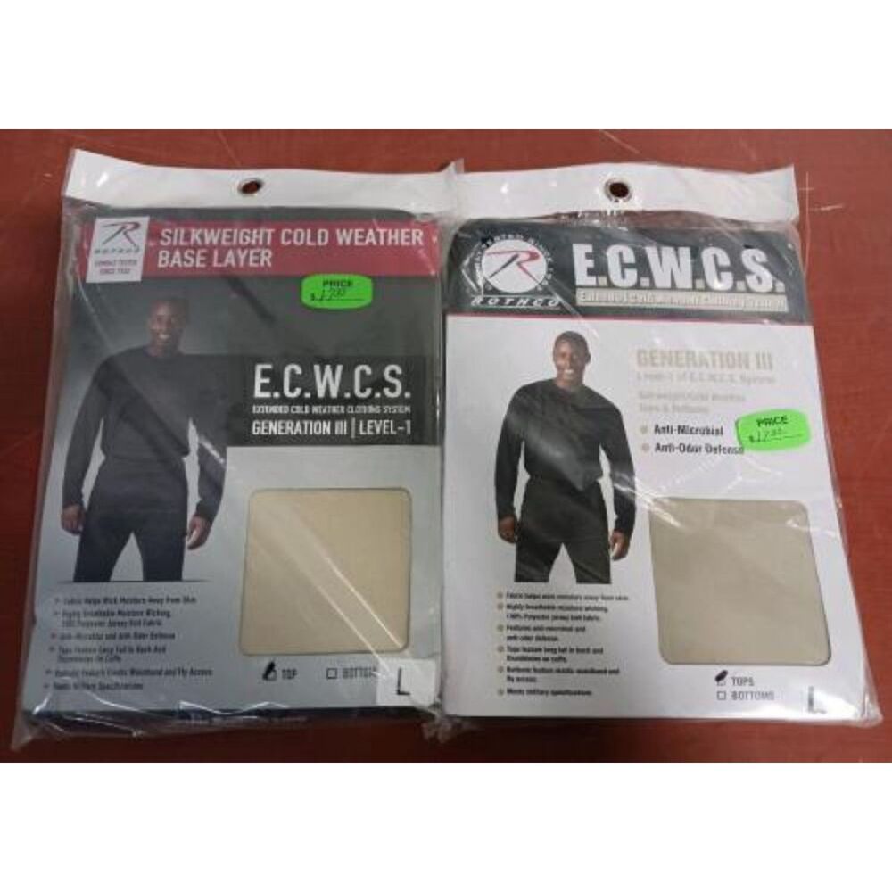 NWT Rothco silkweight cold weather base layer top tan and coyote L